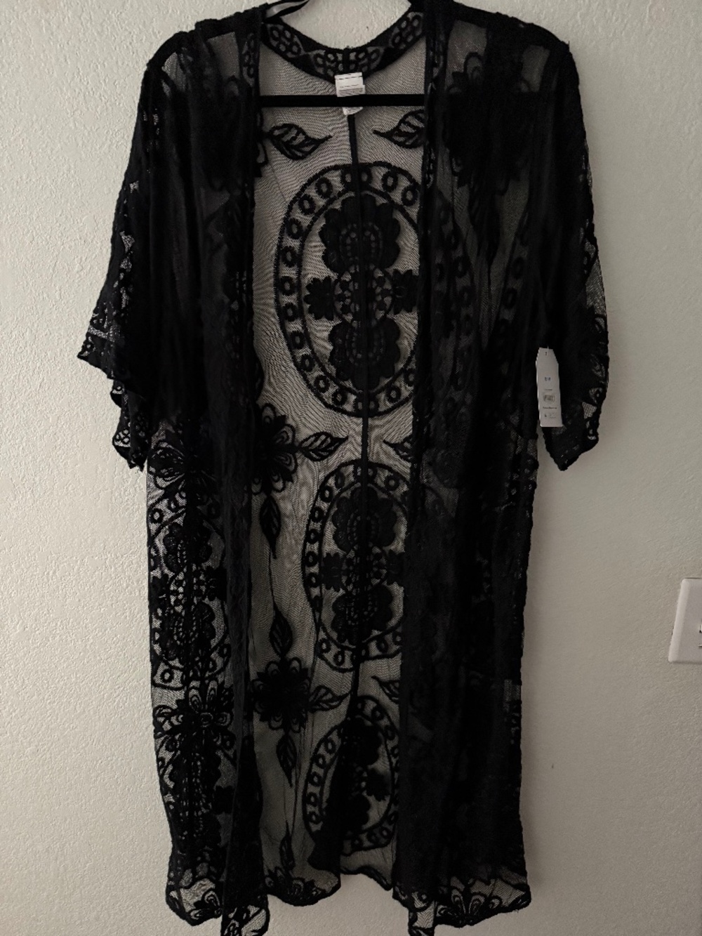 Nwt black lace kimono